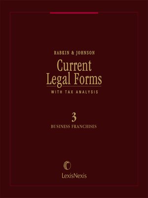 cover image of Rabkin & Johnson Current Legal Forms with Tax Analysis